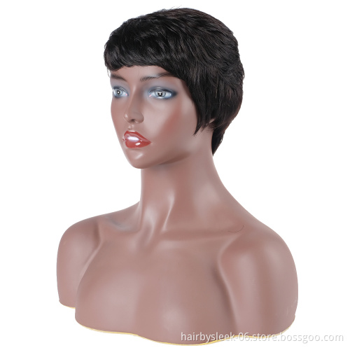 Rebecca fashion Very short Wigs wholesale Middle Part Peruvian Remy Hair High density Lace Front Wigs Human Hair wigs